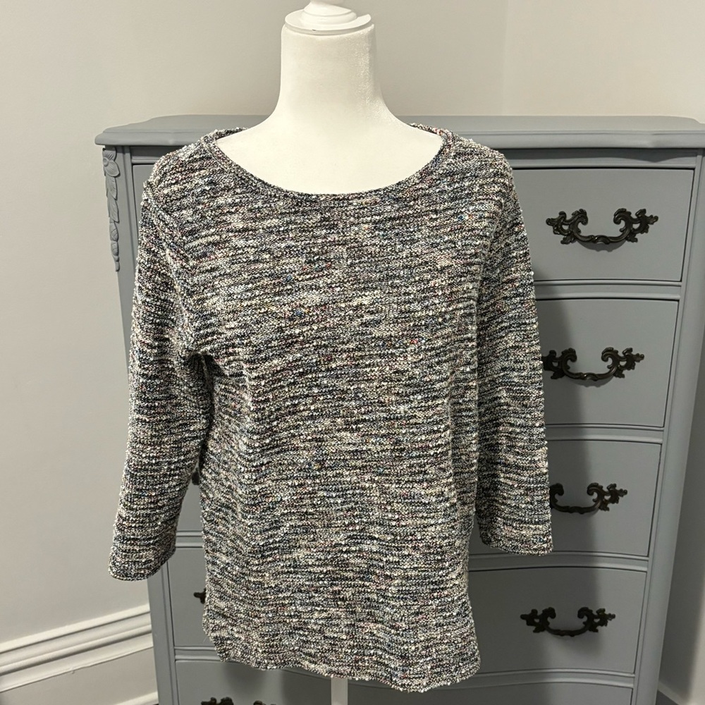 LOFT Multicolored Boucle Top
